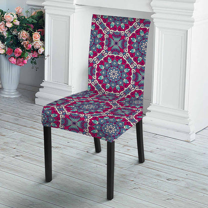 Magenta Mandala Bohemian Pattern Print Dining Chair Slipcover