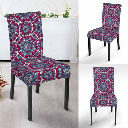 Magenta Mandala Bohemian Pattern Print Dining Chair Slipcover