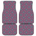 Magenta Mandala Bohemian Pattern Print Front and Back Car Floor Mats