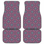 Magenta Mandala Bohemian Pattern Print Front and Back Car Floor Mats