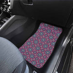 Magenta Mandala Bohemian Pattern Print Front and Back Car Floor Mats