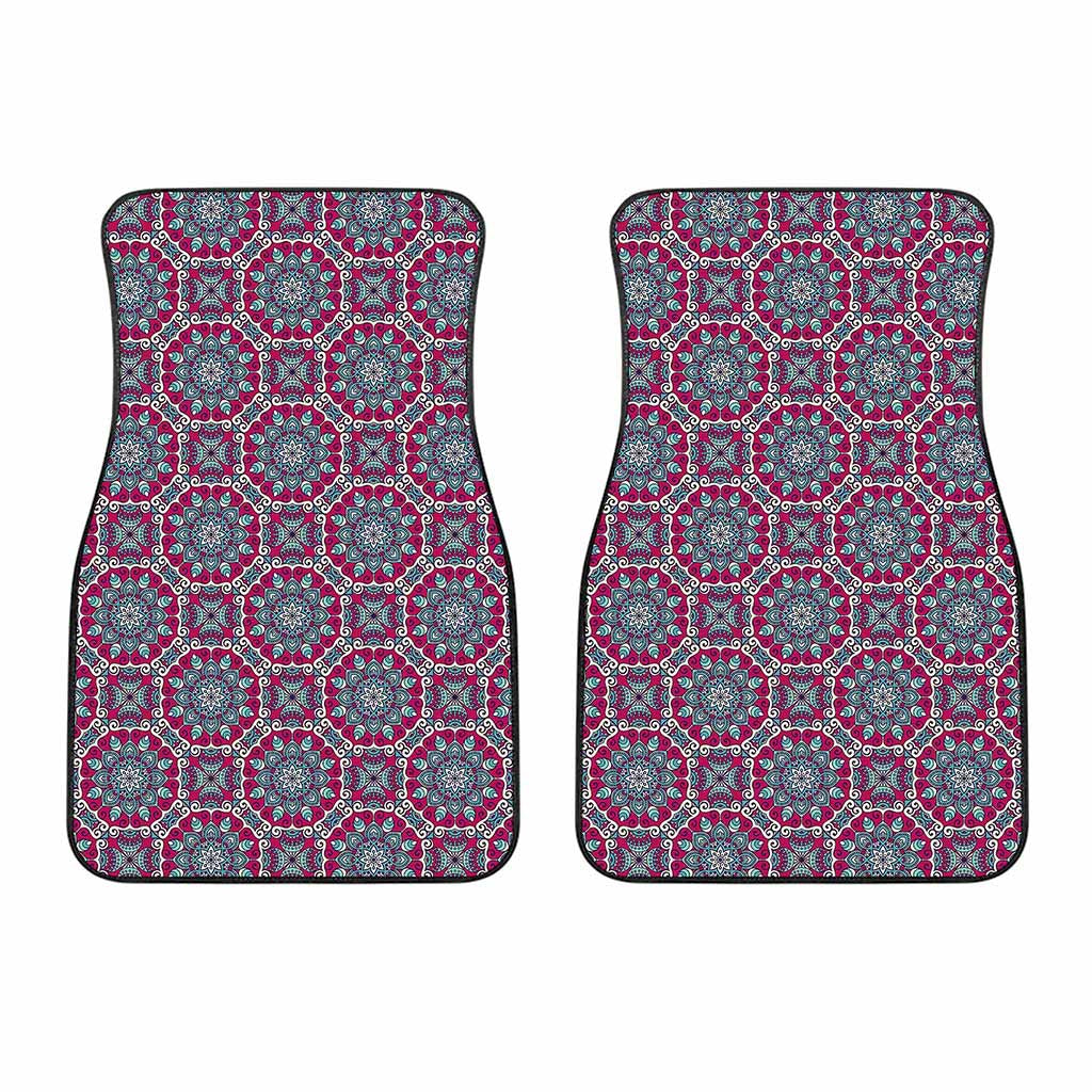 Magenta Mandala Bohemian Pattern Print Front Car Floor Mats