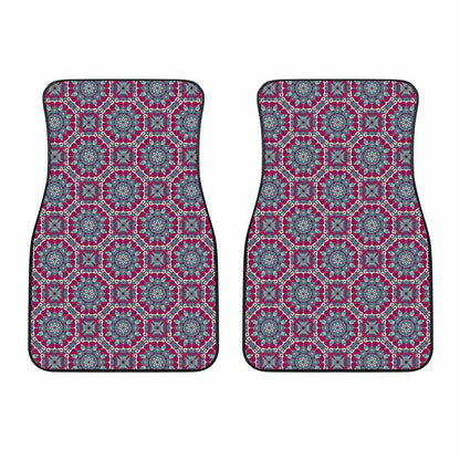 Magenta Mandala Bohemian Pattern Print Front Car Floor Mats
