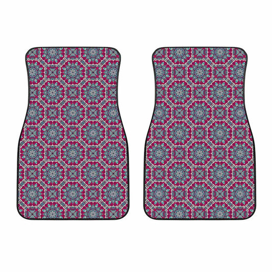 Magenta Mandala Bohemian Pattern Print Front Car Floor Mats