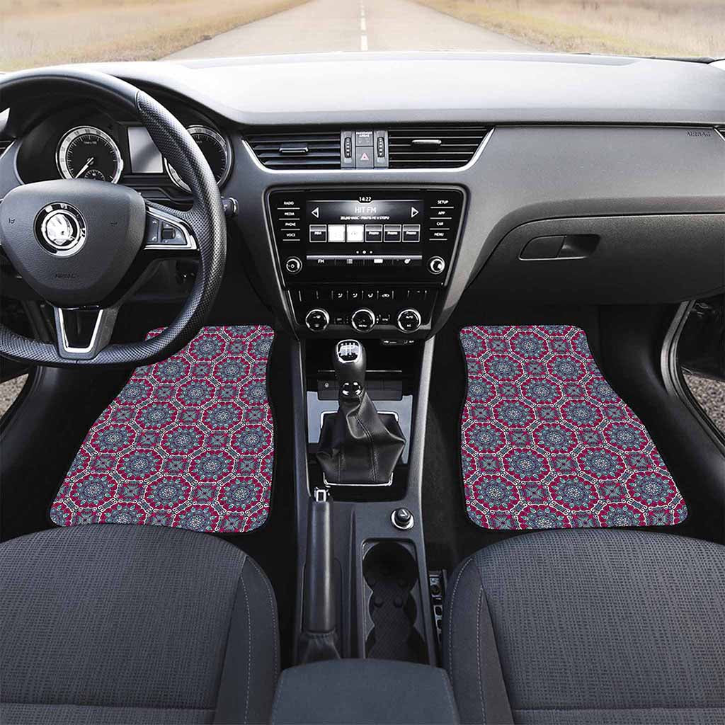 Magenta Mandala Bohemian Pattern Print Front Car Floor Mats