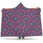 Magenta Mandala Bohemian Pattern Print Hooded Blanket
