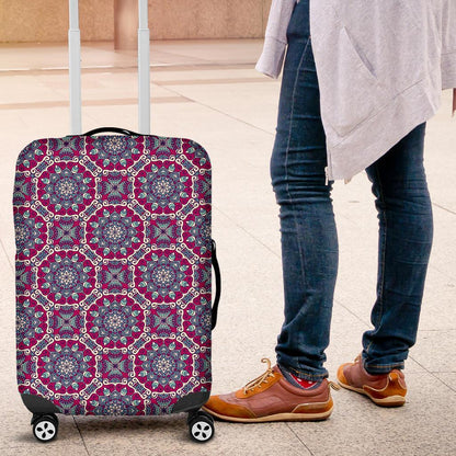 Magenta Mandala Bohemian Pattern Print Luggage Cover GearFrost