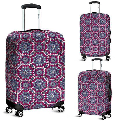 Magenta Mandala Bohemian Pattern Print Luggage Cover GearFrost