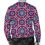 Magenta Mandala Bohemian Pattern Print Men's Crewneck Sweatshirt GearFrost