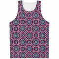 Magenta Mandala Bohemian Pattern Print Men's Tank Top