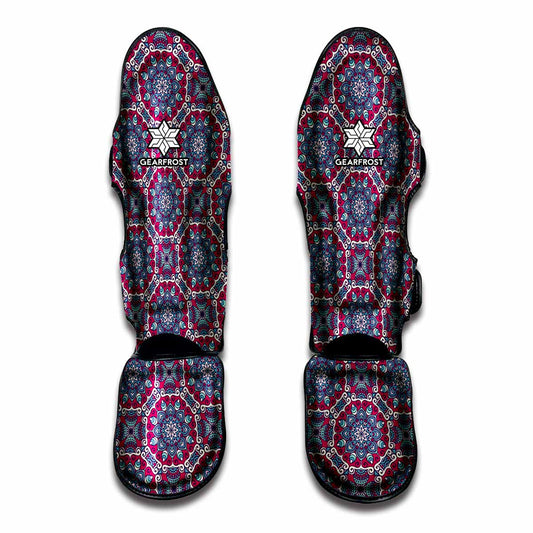 Magenta Mandala Bohemian Pattern Print Muay Thai Shin Guard