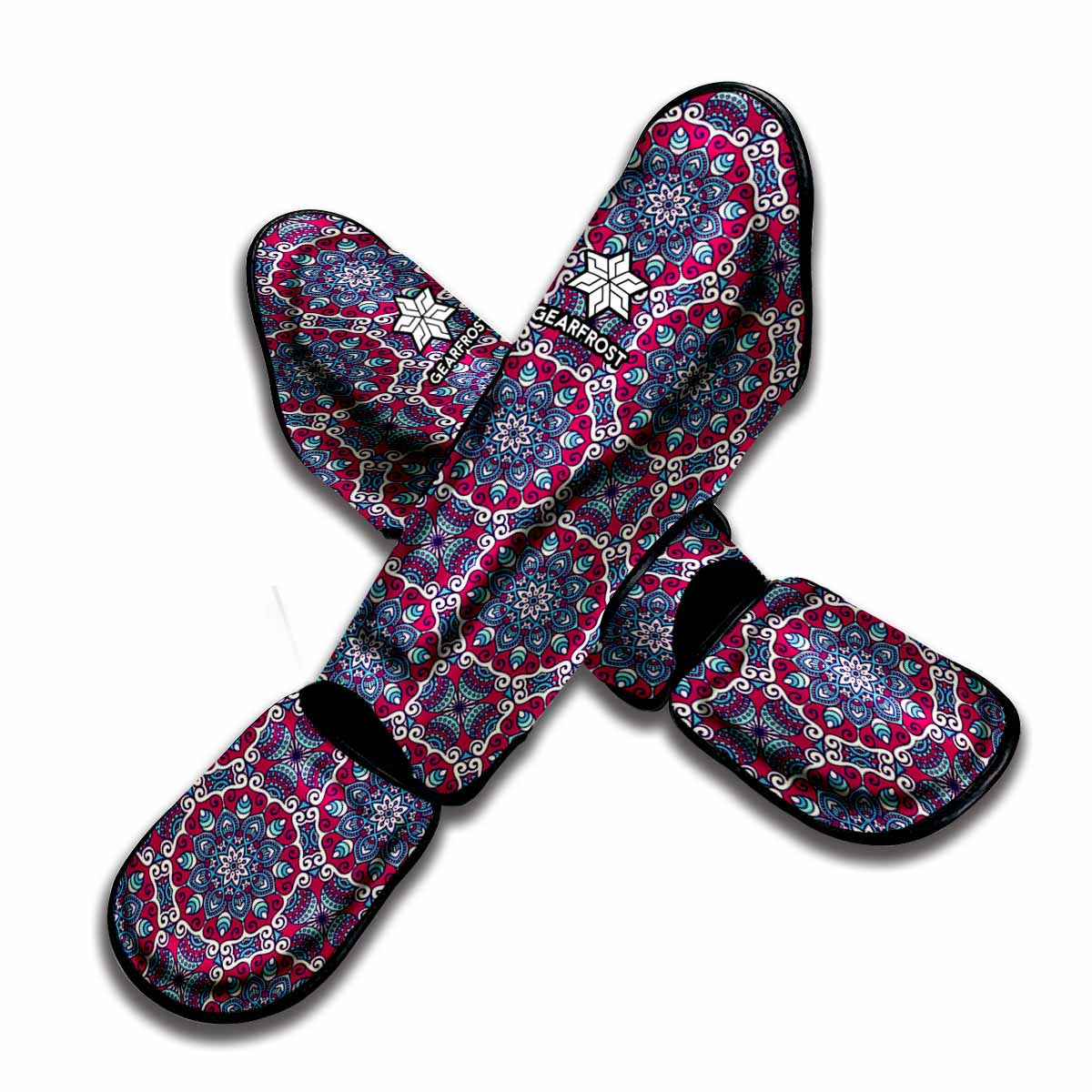 Magenta Mandala Bohemian Pattern Print Muay Thai Shin Guard