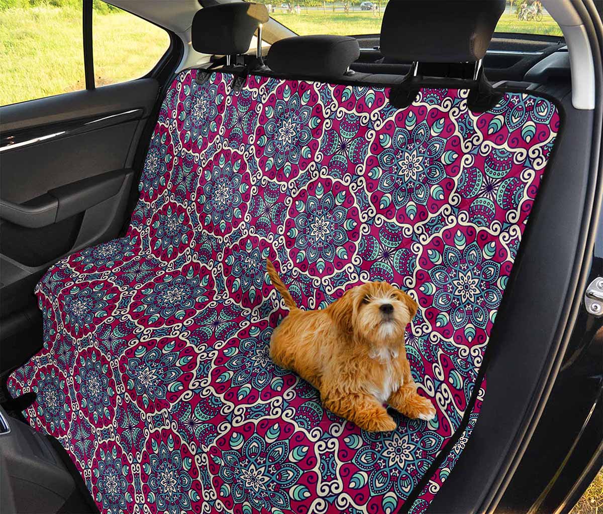 Magenta Mandala Bohemian Pattern Print Pet Car Back Seat Cover