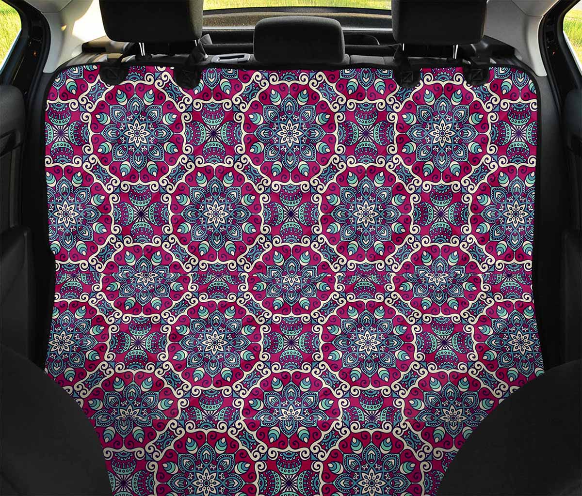 Magenta Mandala Bohemian Pattern Print Pet Car Back Seat Cover
