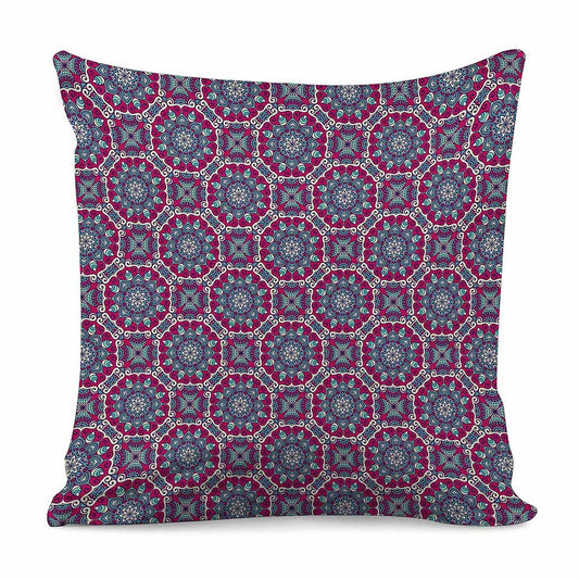 Magenta Mandala Bohemian Pattern Print Pillow Cover