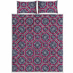 Magenta Mandala Bohemian Pattern Print Quilt Bed Set