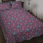 Magenta Mandala Bohemian Pattern Print Quilt Bed Set