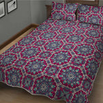 Magenta Mandala Bohemian Pattern Print Quilt Bed Set