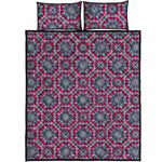 Magenta Mandala Bohemian Pattern Print Quilt Bed Set