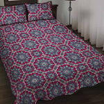Magenta Mandala Bohemian Pattern Print Quilt Bed Set