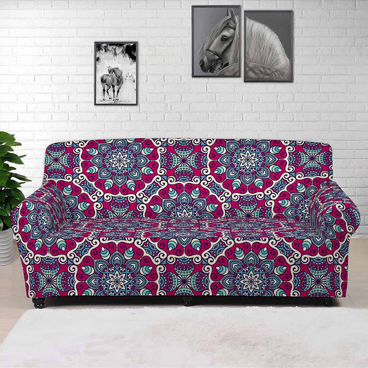 Magenta Mandala Bohemian Pattern Print Sofa Cover
