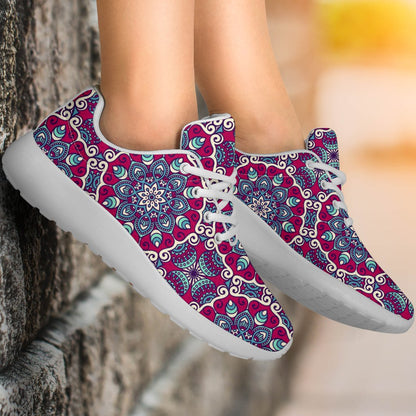 Magenta Mandala Bohemian Pattern Print Sport Shoes GearFrost