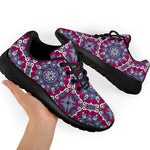 Magenta Mandala Bohemian Pattern Print Sport Shoes GearFrost