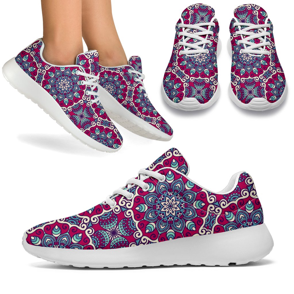 Magenta Mandala Bohemian Pattern Print Sport Shoes GearFrost