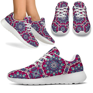 Magenta Mandala Bohemian Pattern Print Sport Shoes GearFrost