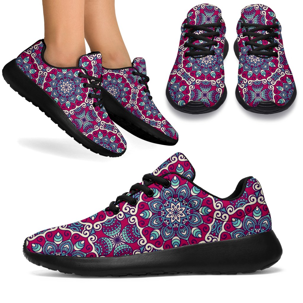 Magenta Mandala Bohemian Pattern Print Sport Shoes GearFrost