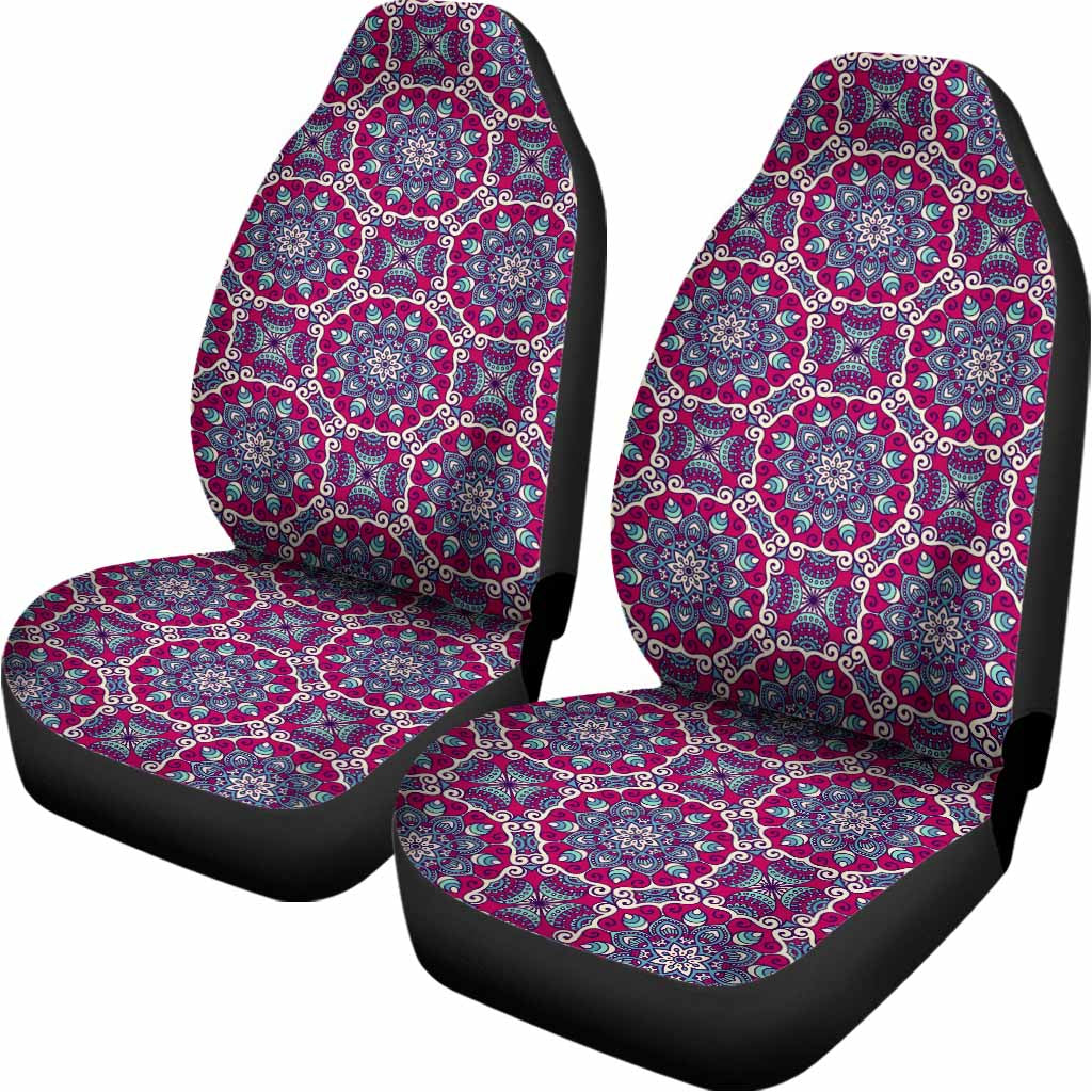Magenta Mandala Bohemian Pattern Print Universal Fit Car Seat Covers
