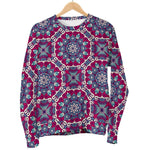 Magenta Mandala Bohemian Pattern Print Women's Crewneck Sweatshirt GearFrost