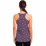 Magenta Mandala Bohemian Pattern Print Women's Racerback Tank Top