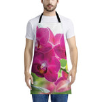 Magenta Orchid Flower Print Apron