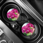 Magenta Orchid Flower Print Car Coasters