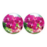 Magenta Orchid Flower Print Car Coasters