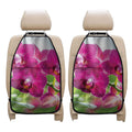 Magenta Orchid Flower Print Car Seat Organizers
