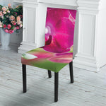 Magenta Orchid Flower Print Dining Chair Slipcover