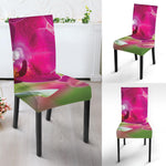 Magenta Orchid Flower Print Dining Chair Slipcover