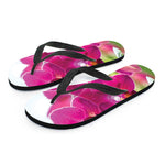 Magenta Orchid Flower Print Flip Flops