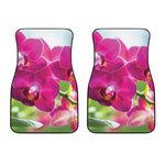 Magenta Orchid Flower Print Front Car Floor Mats