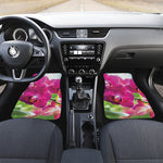 Magenta Orchid Flower Print Front Car Floor Mats