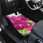 Magenta Orchid Flower Print Front Car Floor Mats