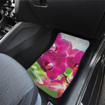 Magenta Orchid Flower Print Front Car Floor Mats