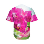 Magenta Orchid Flower Print Men's Baseball Jersey