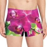 Magenta Orchid Flower Print Men's Boxer Briefs