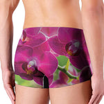 Magenta Orchid Flower Print Men's Boxer Briefs