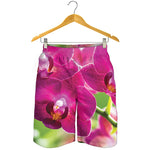 Magenta Orchid Flower Print Men's Shorts