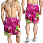 Magenta Orchid Flower Print Men's Shorts