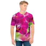 Magenta Orchid Flower Print Men's T-Shirt